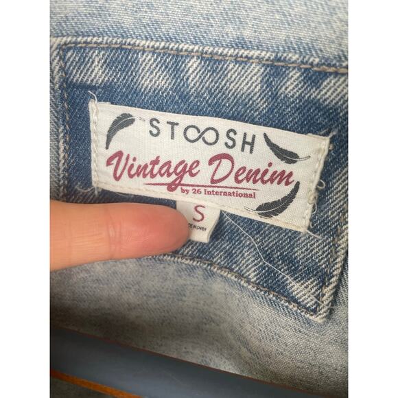 Vintage 90s Mens Jacket Sz S Oversized Chore Coat Barn Denim Western Shacket - Picture 3 of 9